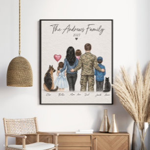 The Andrews Family 2027 Personalized Military Fami Poster