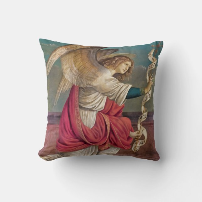 The Angel Gabriel Christmas Throw Pillow (Front)