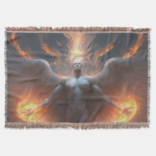 The Angel of Fire Throw Blanket