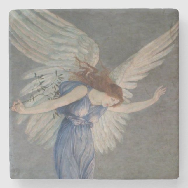 The Angel of Peace (by Walter Crane) Stone Coaster (Front)