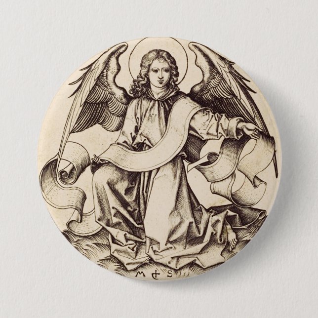 The Angel of Saint Matthew - Fine Art Symbol  Button (Front)