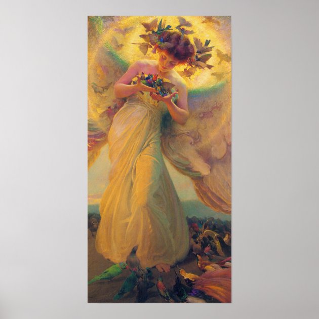 The Angel Of The Birds Franz Dvorak 1910 Poster | Zazzle