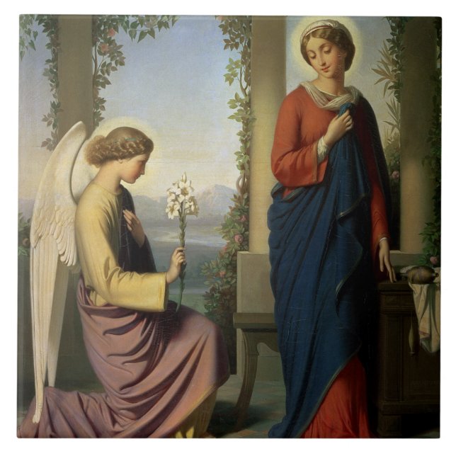 The Angelic Salutation, or The Annunciation, 1860 Ceramic Tile (Front)