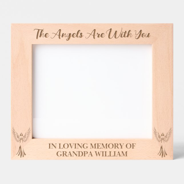 The Angels Are With You | In Loving Memory 10x8 Engraved Frames (Front)