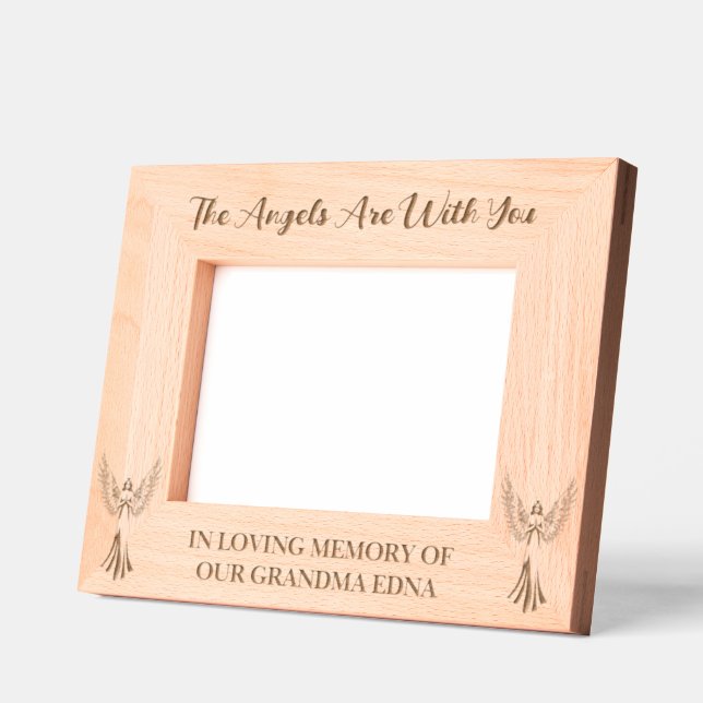 The Angels Are With You | In Loving Memory 7x5 Engraved Frames (Left)