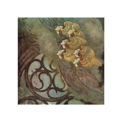 The Angels by Edmund Dulac Wood Wall Art