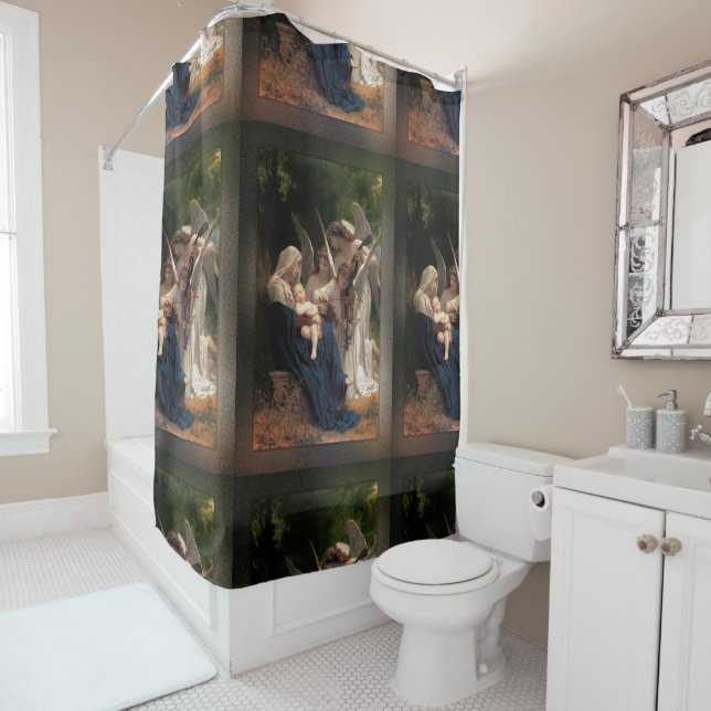 The Angels by William Adolphe Bouguereau Shower Curtain (In Situ)