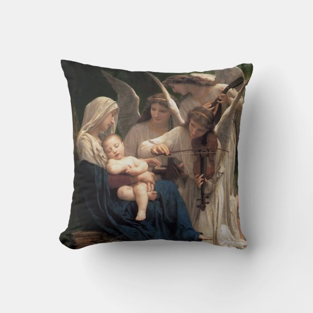 The Angels by William Adolphe Bouguereau Throw Pillow (Front)