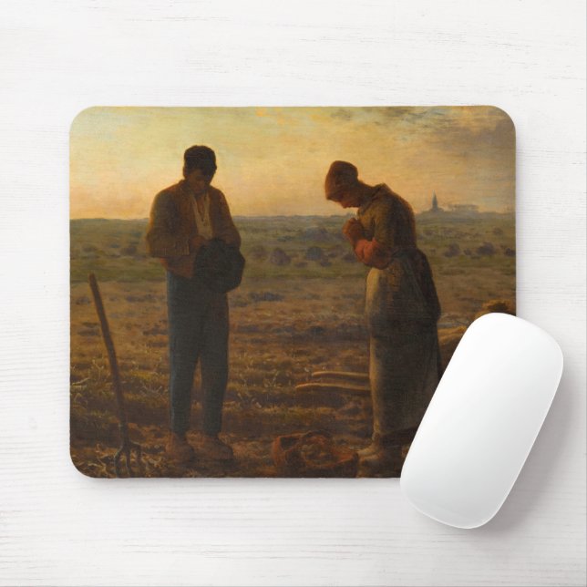 The Angelus, 1857-1859 by Jean-Francois Millet Mouse Pad (With Mouse)