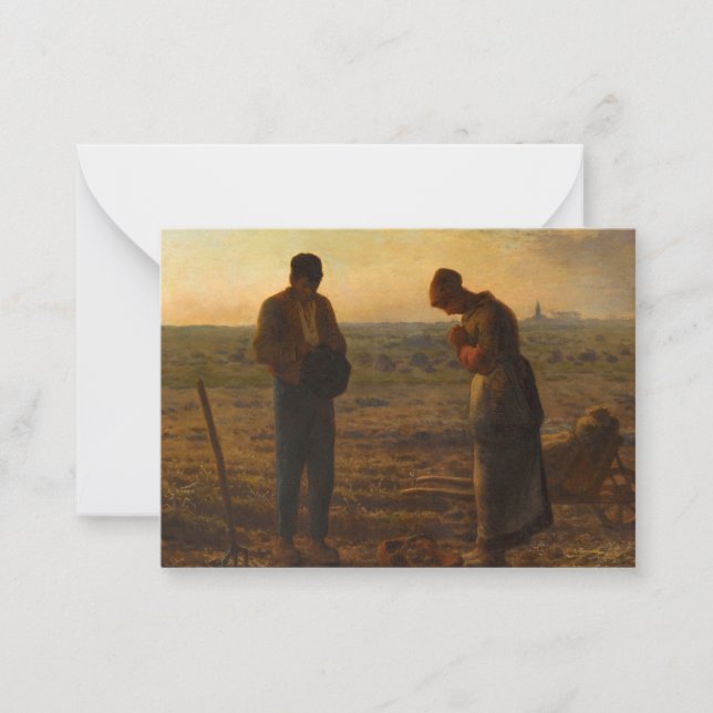 The Angelus, 1857-1859 by Jean-Francois Millet Note Card (Front)
