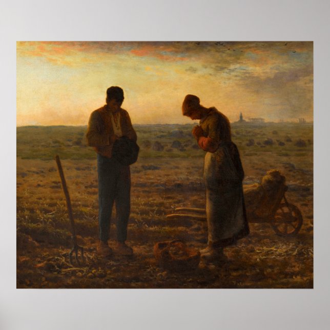 The Angelus by Jean-Francois Millet Poster (Front)