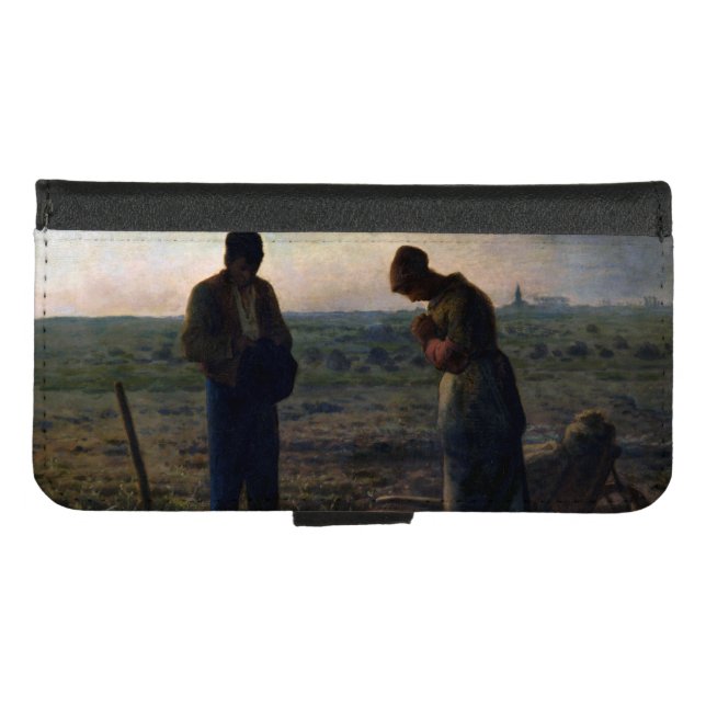 The Angelus, Jean-Francois Millet, 1857-1859 iPhone Wallet Case (Front (Horizontal))