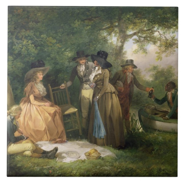 The Angler's Repast (oil on canvas) Tile (Front)