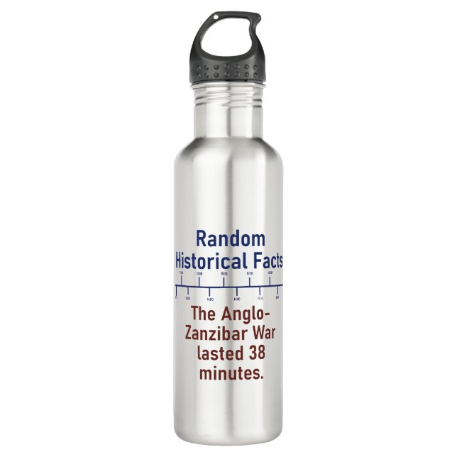 The Anglo-Zanzibar War Lasted 38 Minutes  - Histor Stainless Steel Water Bottle (Front)