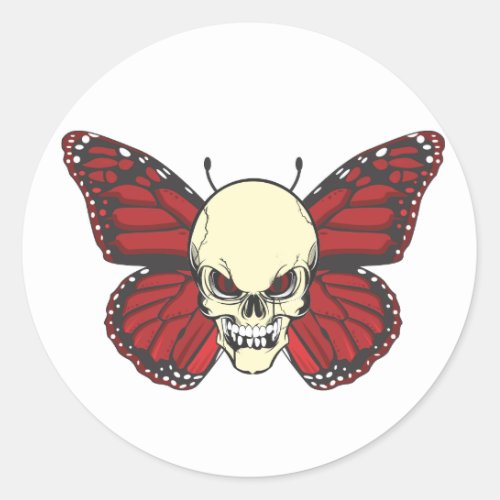 The Angry Butterfly of Blood Lust Classic Round Sticker