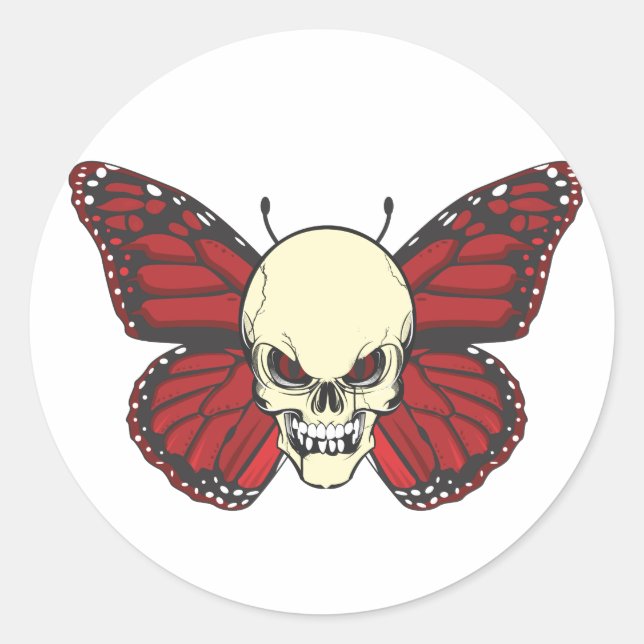 The Angry Butterfly of Blood Lust Classic Round Sticker (Front)