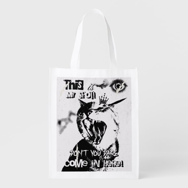 The Angry Cat Grocery Bag (Front)