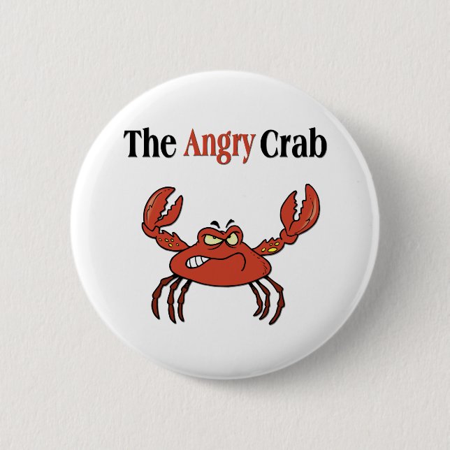 The Angry Crab Pinback Button (Front)