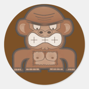 The Angry Donkey Monkey - Customizable Background Classic Round Sticker