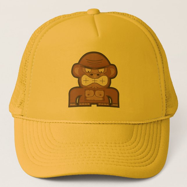 The Angry Donkey Monkey - Customizable Background Trucker Hat (Front)