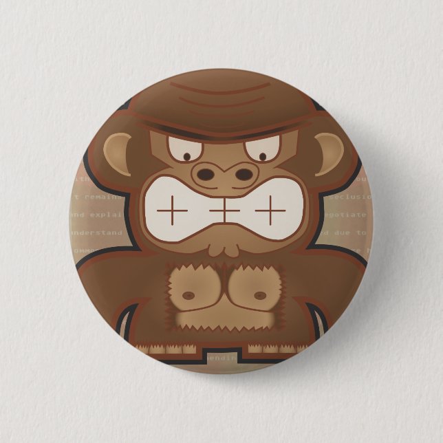 The Angry Donkey Monkey - Muted Pinback Button (Front)