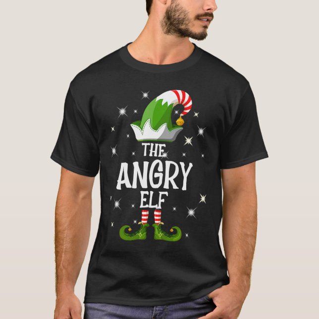 The Angry Elf Family Matching Group Christmas T-Shirt (Front)
