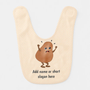 The Angry Little Potato on polka dots (apricot) Baby Bib