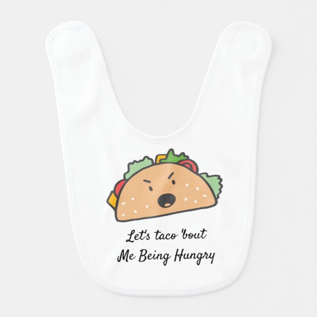 The Angry Taco Custom Two Line Text Baby Bib (Front)