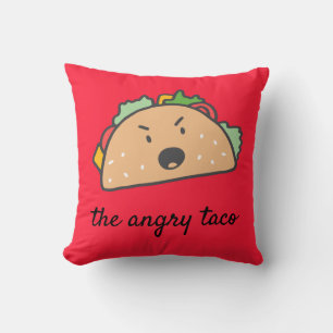 The Angry Taco Throw Pillow
