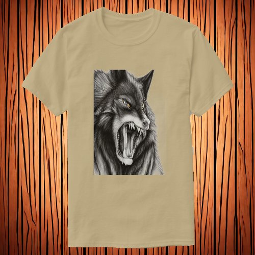 The angry wolf  AI Art  T_Shirt