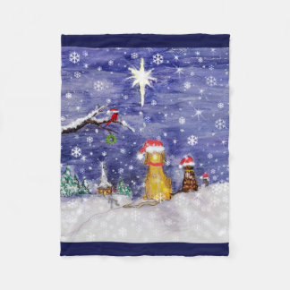 The Animals' Christmas Watercolor Fleece Blanket