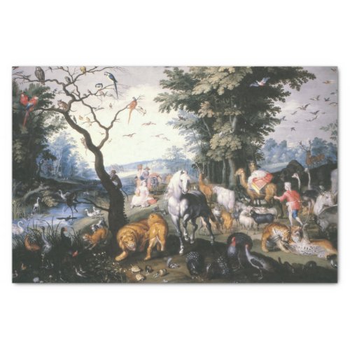 The Animals Entering Noahs Ark Bruegel Younger Tissue Paper