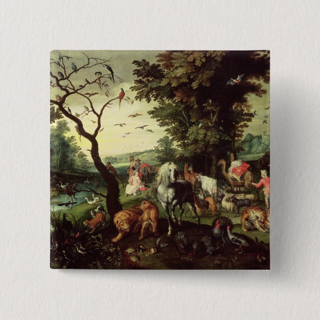 The Animals Entering Noah's Ark Pinback Button (Front)