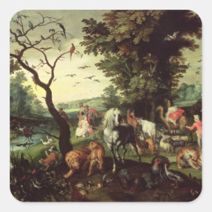 The Animals Entering Noah's Ark Square Sticker