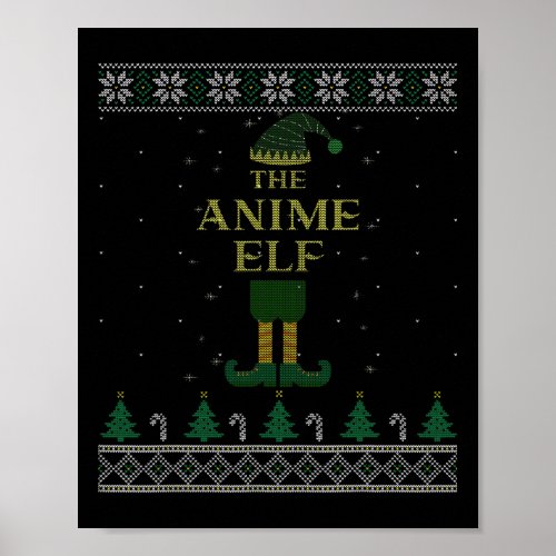 The Anime Elf Matching Family Ugly Christmas Sweat Poster