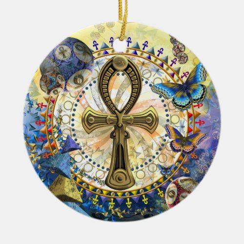 The Ankh Ceramic Ornament