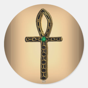The Ankh (gold) Classic Round Sticker
