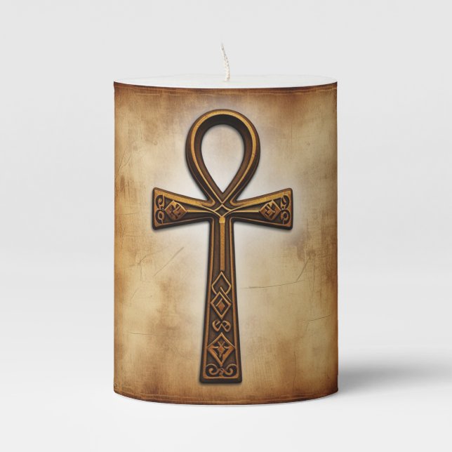 The Ankh Pillar Candle (Front)