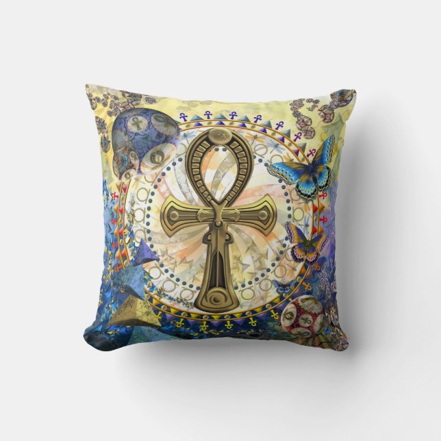 The Ankh Throw Pillow (Front)