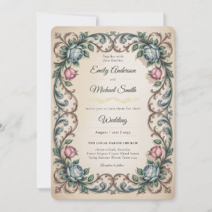 The Anne Elliot Quiet Romance Floral Wedding Invitation