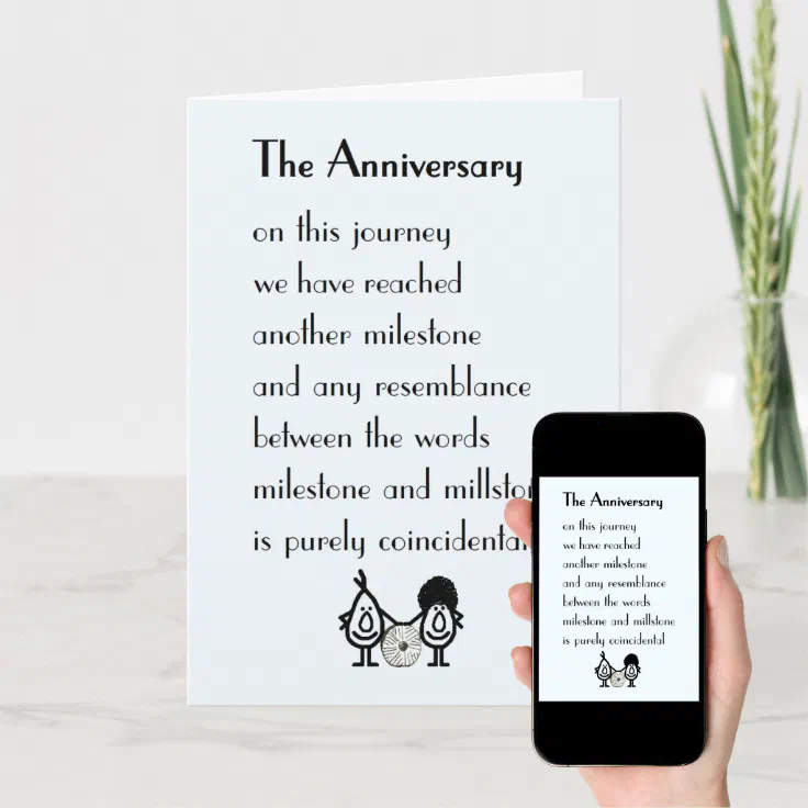 The Anniversary A Funny Wedding Anniversary Poem Card | Zazzle The Anniversary A Funny Wedding Anniversary Poem Card | Zazzle