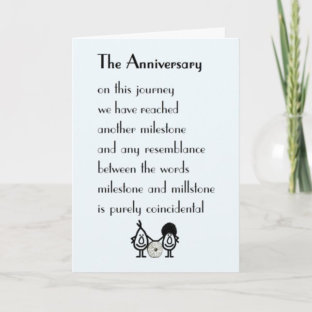 The Anniversary A Funny Wedding Anniversary Poem  Thank You Card (Front)