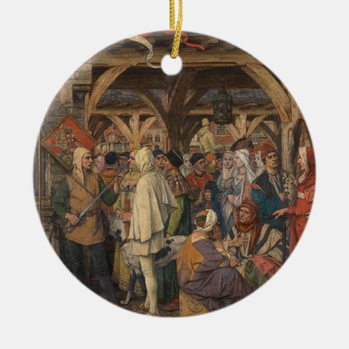 The Annual Fair Left by Albrecht De Vriendt Ceramic Ornament