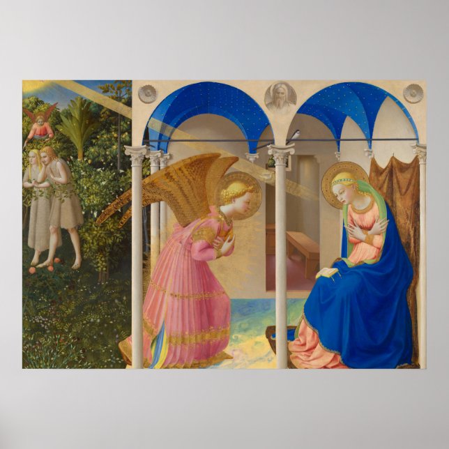The Annunciation, 1426 by Fra Angelico Poster (Front)