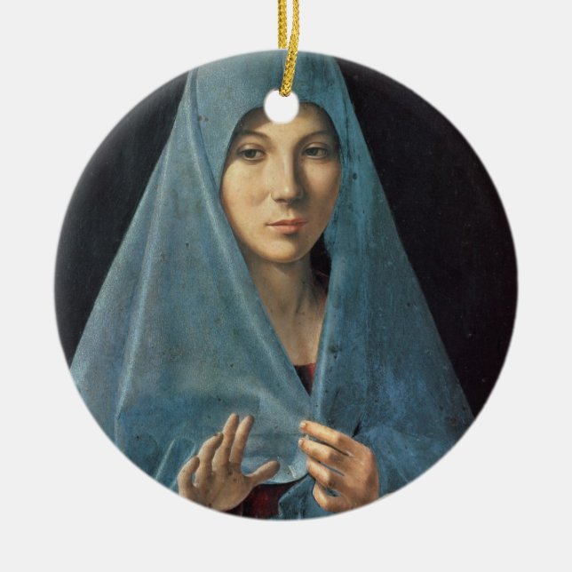 The Annunciation, 1474-75 (oil on panel) Ceramic Ornament (Front)