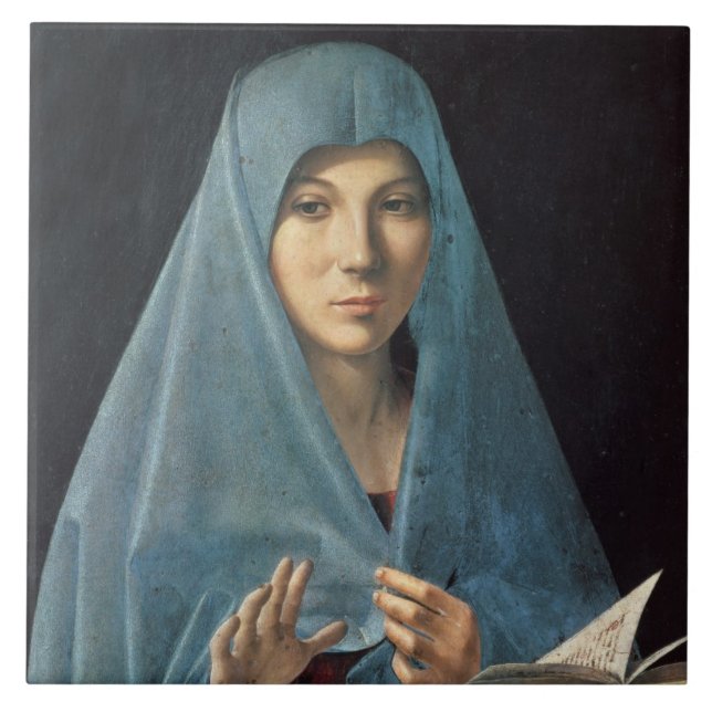 The Annunciation, 1474-75 (oil on panel) Tile (Front)