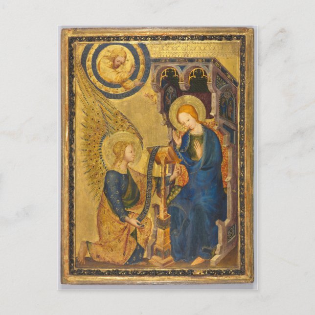 The Annunciation 14th century tempera and oil Postcard (Front)