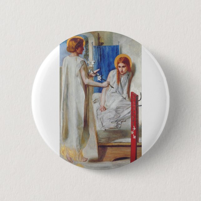 The Annunciation by Dante Gabriel Rossetti Button (Front)