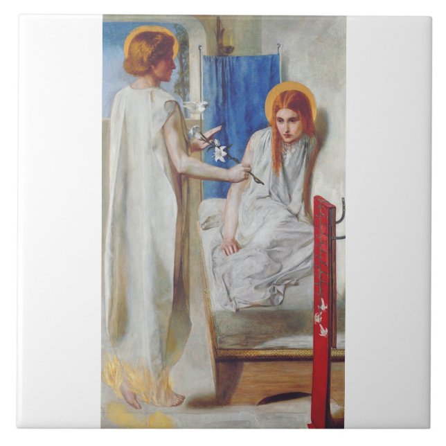 The Annunciation by Dante Gabriel Rossetti Ceramic Tile (Front)