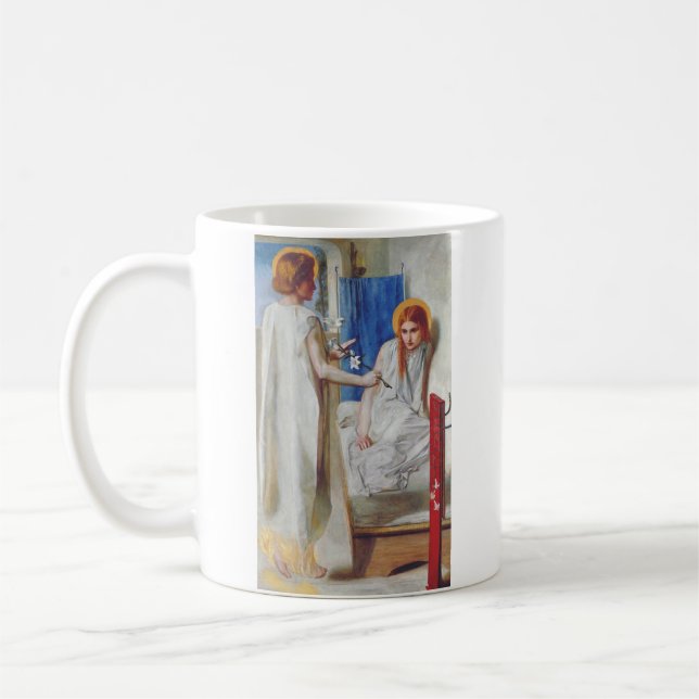 The Annunciation by Dante Gabriel Rossetti Coffee Mug (Left)